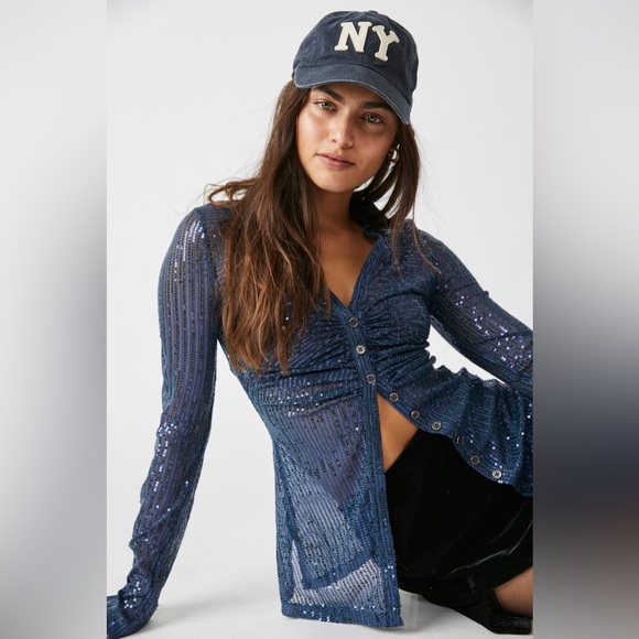 𝓯𝓹 Free People ~ Sequin Shirtee - Picture 14 of 16